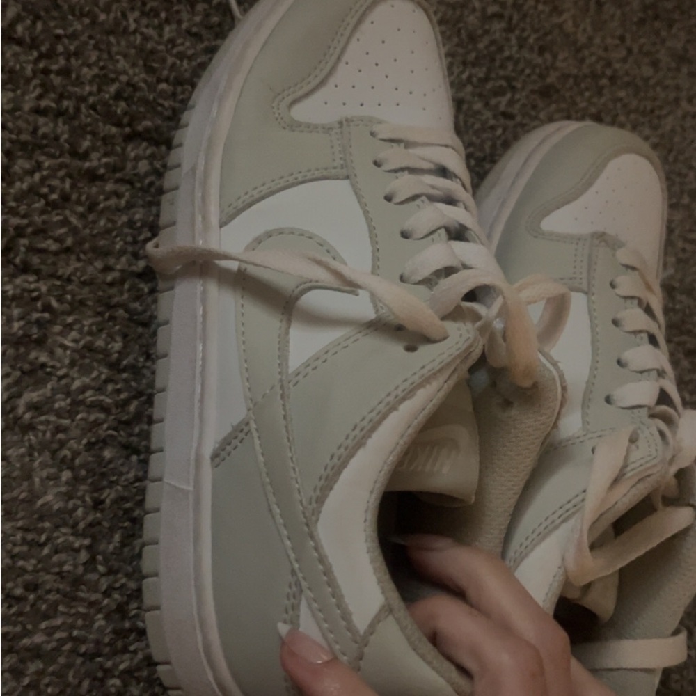 Nike Dunks White and Gray Athletic Shoes